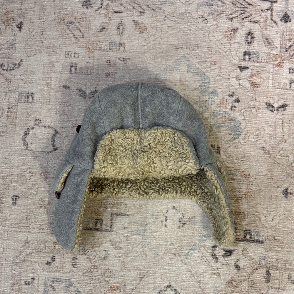 GAP Gray and Cream Kids Aviator Hat